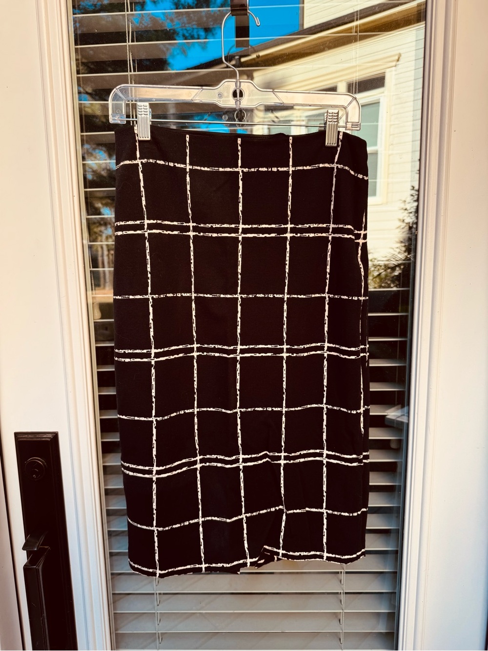 Express 🩶Black Windowpane Pencil Skirt - Classic Workwear, women’s 8